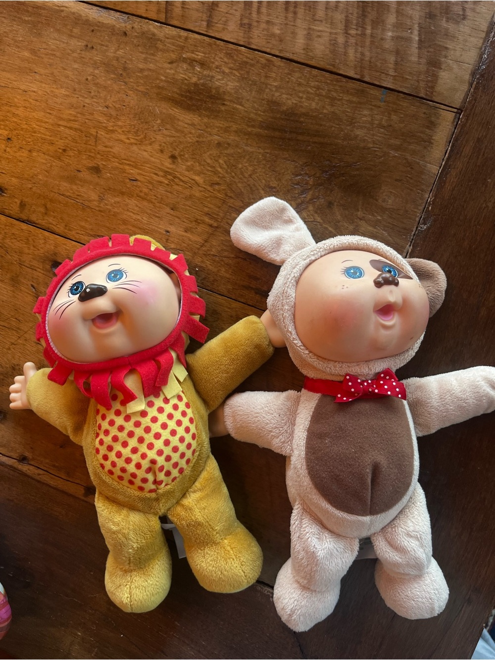 Cabbage Patch Kids CPK Cuties 10" Dolls Plush Lot Of 2 Baby Lion And Puppy